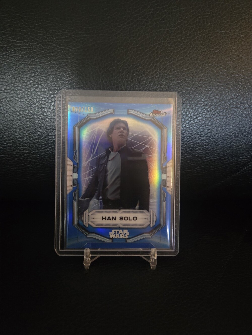 2022 Topps Finest Star Wars Han Solo Numbered Blue Refractor #73/150